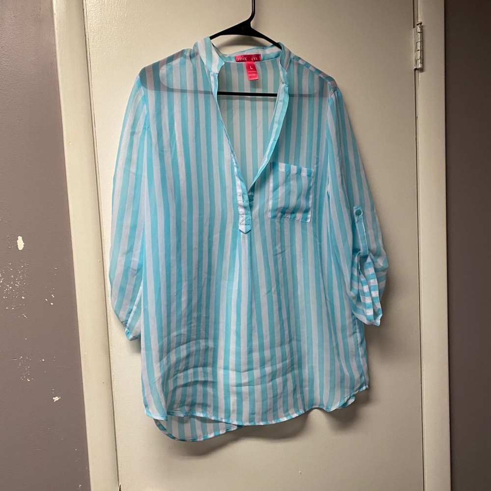 Mix and co Blue and white stripped blouse